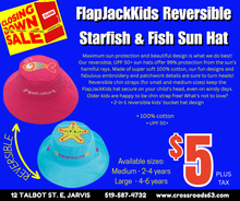 Load image into Gallery viewer, Reversible Baby, Kids & Toddler Girls Sun Hat - Starfish & Fish