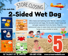 Load image into Gallery viewer, Flap Jack Kids 2-Sided Wet Bag - Lion | Monkey