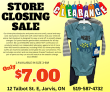 Load image into Gallery viewer, CLEARANCE! STORE CLOSING! 3-Piece Baby Boys Mighty Dino Onesies®Bodysuits and Pant Set- Prepack-Gerber