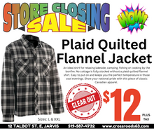Load image into Gallery viewer, STORE CLOSING CLEARANCE!!! Grey Plaid Quilted Flannel Shirt