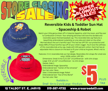 Load image into Gallery viewer, Reversible Kids Sun Hat - Spaceship / Robot