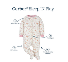 Load image into Gallery viewer, CLEARANCE SALE! HALF PRICE!! Baby Girls Floral - Sleep 'N Play-Gerber
