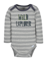 Load image into Gallery viewer, CLEARANCE! STORE CLOSING! 3-Piece Baby Boys Mighty Dino Onesies®Bodysuits and Pant Set- Prepack-Gerber