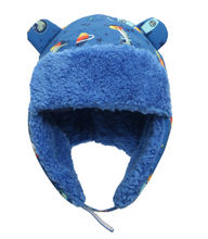 Load image into Gallery viewer, Trapper Hat Dino Blue