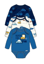 Load image into Gallery viewer, CLEARANCE! STORE CLOSING! 3-Pack Baby Boys Cars Long Sleeve Onesies® Bodysuits