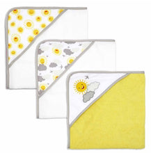 Load image into Gallery viewer, 3-Pack Assorted Hooded Baby Towels