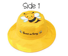 Load image into Gallery viewer, Reversible Kids & Toddler Sun Hat - Bee & Ladybug
