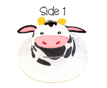 Load image into Gallery viewer, Reversible Kids & Toddler Sun Hat – Cow & Yellow Duck