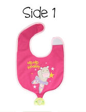 Load image into Gallery viewer, Reversible Soother Bib – Hippo | Elephant