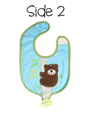 Load image into Gallery viewer, Reversible Soother Bib – Frog | Bear