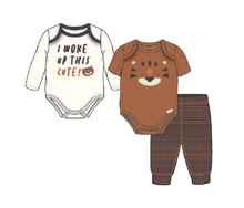 Load image into Gallery viewer, CLEARANCE!! STORE CLOSING!! 3-Piece Baby Boys Tiger Onesies® Bodysuits and Pants