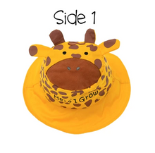 Load image into Gallery viewer, Reversible Kids & Toddler Sun Hat - Giraffe & Zebra
