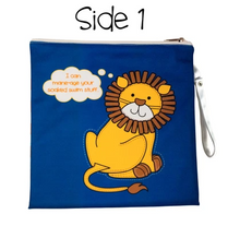 Load image into Gallery viewer, Flap Jack Kids 2-Sided Wet Bag - Lion | Monkey