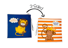 Load image into Gallery viewer, Flap Jack Kids 2-Sided Wet Bag - Lion | Monkey