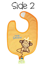 Load image into Gallery viewer, Reversible Soother Bib – Lion | Monkey
