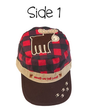 Load image into Gallery viewer, Reversible Kids Cap - Red Moose / Black Bear