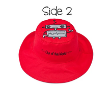 Load image into Gallery viewer, Reversible Kids Sun Hat - Spaceship / Robot