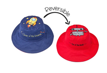 Load image into Gallery viewer, Reversible Kids Sun Hat - Spaceship / Robot