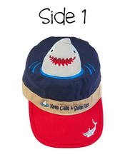 Load image into Gallery viewer, Reversible Kids Cap - Shark / Crab