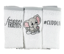 Load image into Gallery viewer, Precious Moments Tuk Elephant 3-Pack Washcloths