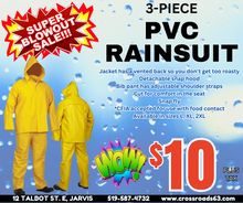 Load image into Gallery viewer, Yellow PVC Rainsuit: Jacket &amp; Bib-Pants
