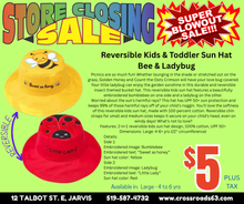 Load image into Gallery viewer, Reversible Kids &amp; Toddler Sun Hat - Bee &amp; Ladybug
