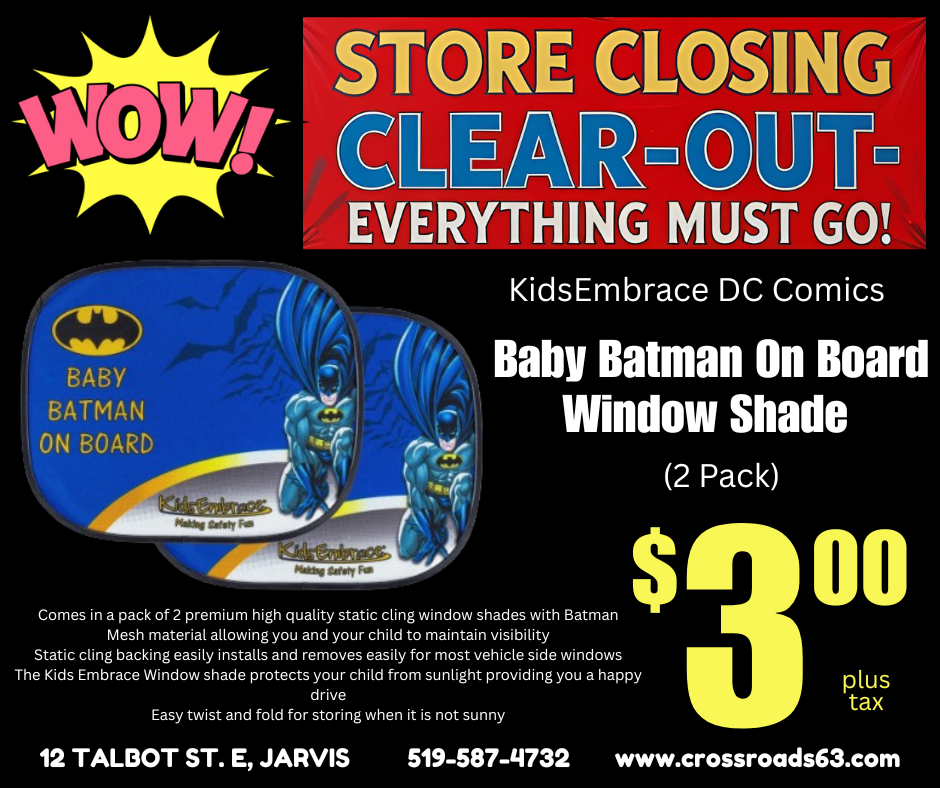 KidsEmbrace DC Comics Baby Batman On Board Window Shade