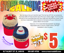 Load image into Gallery viewer, Reversible Kids Cap - Shark / Crab
