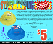 Load image into Gallery viewer, Reversible Kids &amp; Toddler Sun Hat - Plane &amp; Train
