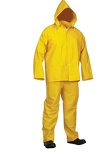Load image into Gallery viewer, Yellow PVC Rainsuit: Jacket &amp; Bib-Pants
