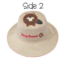 Load image into Gallery viewer, Reversible Kids &amp; Toddler Sun Hat – Canoe &amp; Beaver
