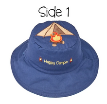 Load image into Gallery viewer, Reversible Kids &amp; Toddler Sun Hat - Tent &amp; Bass
