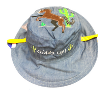 Load image into Gallery viewer, Reversible Cowboy &amp; Horse Sun Hat
