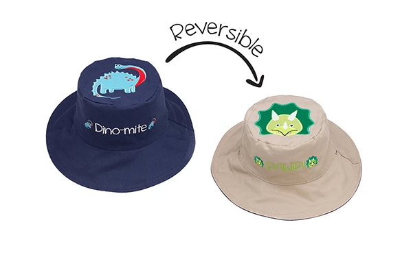 Reversible Kids & Toddler Sun Hat - Dinosaurs