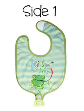 Load image into Gallery viewer, Reversible Soother Bib – Frog | Bear
