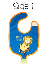 Load image into Gallery viewer, Reversible Soother Bib – Lion | Monkey

