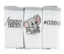 Load image into Gallery viewer, Precious Moments Tuk Elephant 3-Pack Washcloths
